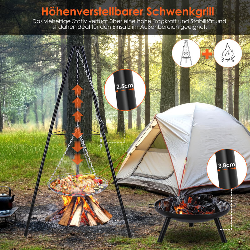 LIFERUN 86cm W Portable Gas & Charcoal Combo Grill