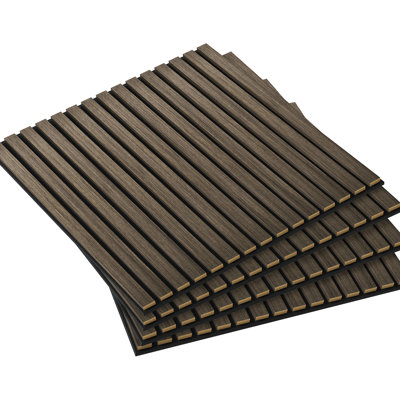 Paquet de 4 panneaux muraux insonorisants en noyer de l 23,6 po x P 0,8 po en noyer, 0,8 po, idéaux pour les mises à niveau de plafond de bureau à domicile