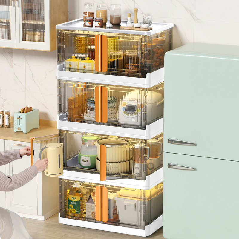 Michalyn 2 Clear Storage Bins with Lids Stackable Drawer 72L, White