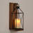 Wood Rustic Candle Holder Decorative Candle Lantern with Glass Holde
