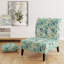 Motif botanique de feuillage océanique - Fauteuil de chambre rembourré côtier, fauteuil d'appoint à feuilles tropicales