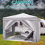 Pavillon de jardin escamotable 10X10FT, paroi latérale pour l'extérieur avec UPF 50+ et sac de poids et sac de transport-123218913