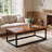 47.24" Solid Wood Coffee Table with Metal Base