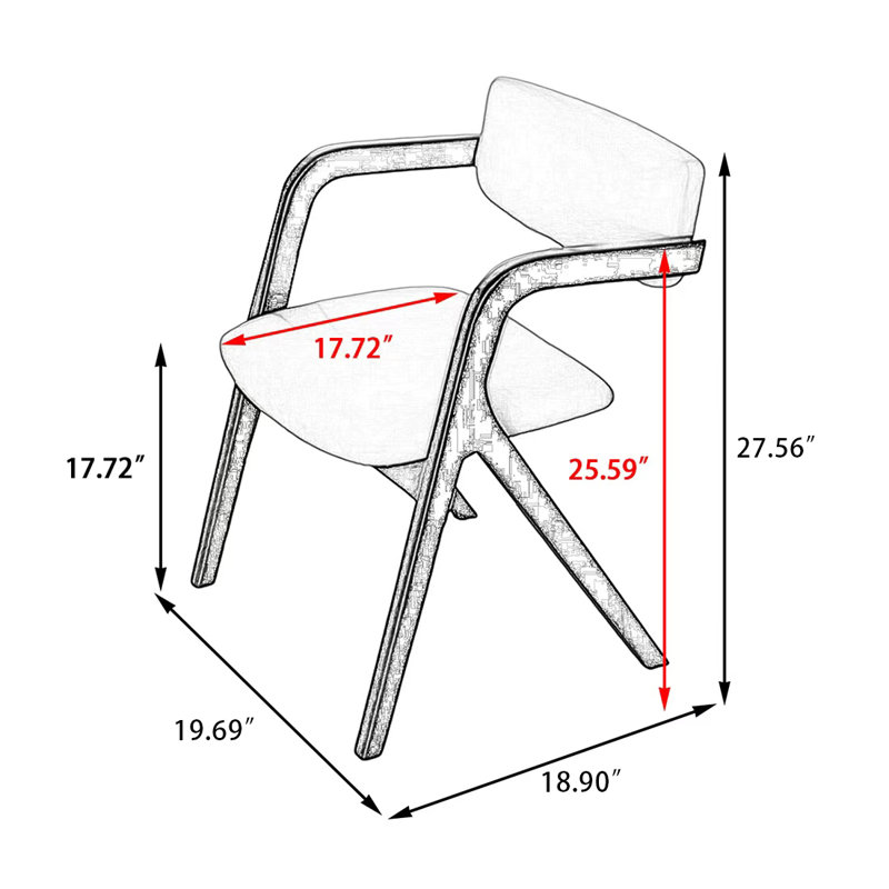 Chaise d'appoint à dossier rose uni (ensemble de 2), Rose