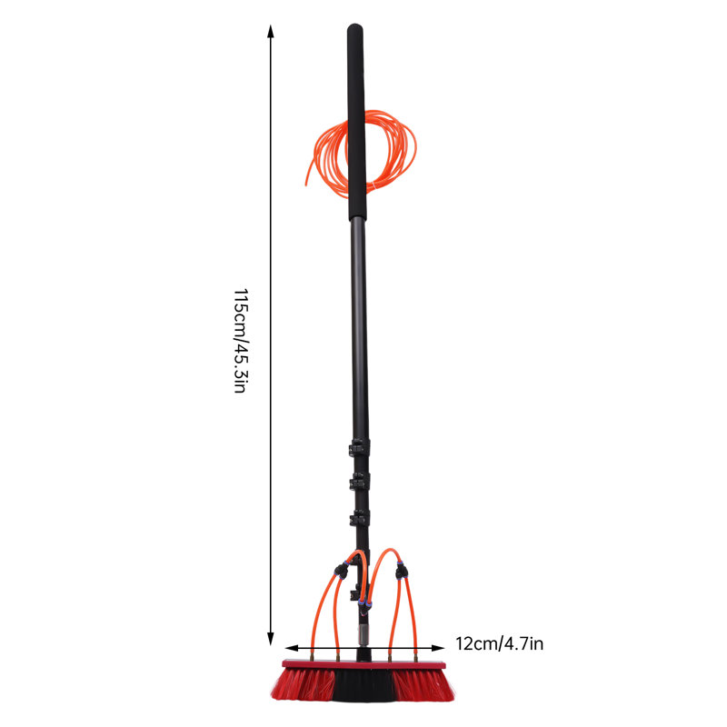 Water Fed Brush Cleaning System Aluminum Alloy Washing Tool for Window Glass and Solar Panel