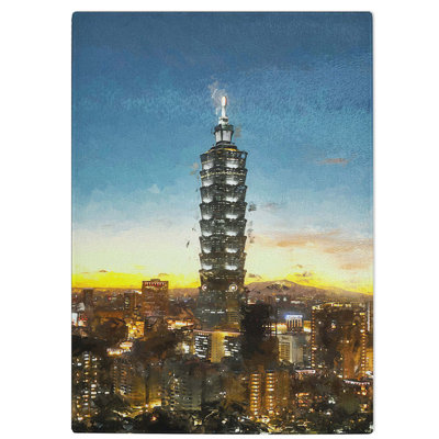 Tempered Glass Taipei City in Taiwan Art Chopping Board