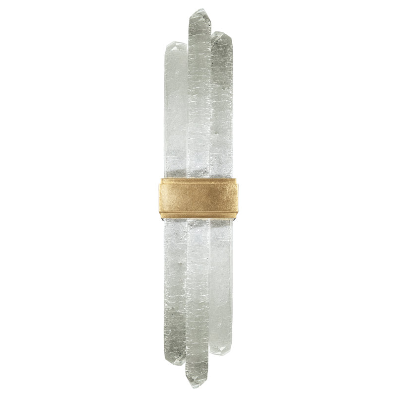 Lior Flush Mounted Sconce, 3000, Gold, 16.5" H x 5" W x 4" D