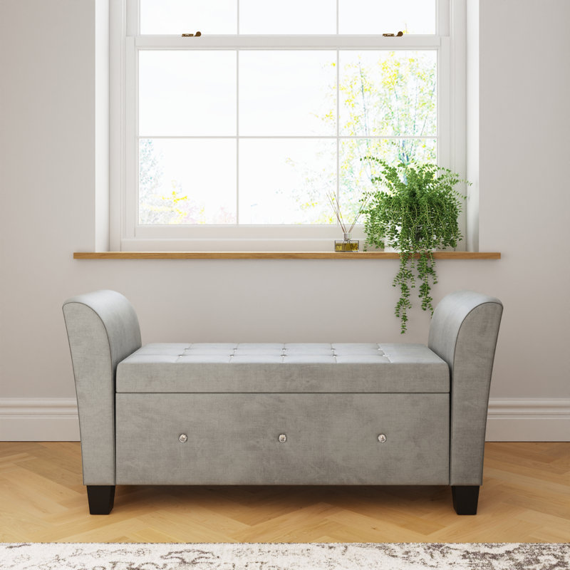 Armstrong Upholstered Storage Bench, Grey