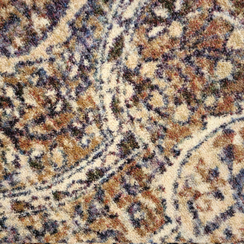 Tapis oriental brun en nylon tissé à la machine Mirtha, Rectangle 2 pi 8 po x 3 pi 11 po
