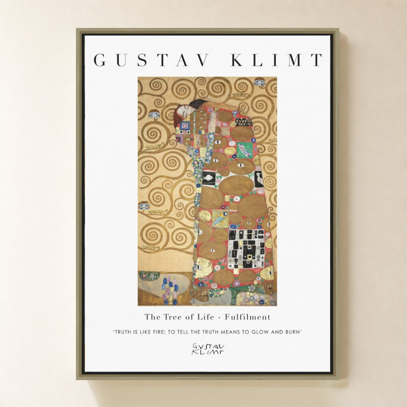 Exhibit - Life par Gustav Klimt - Impression sur toile, 44" H x 34" W, Champagne