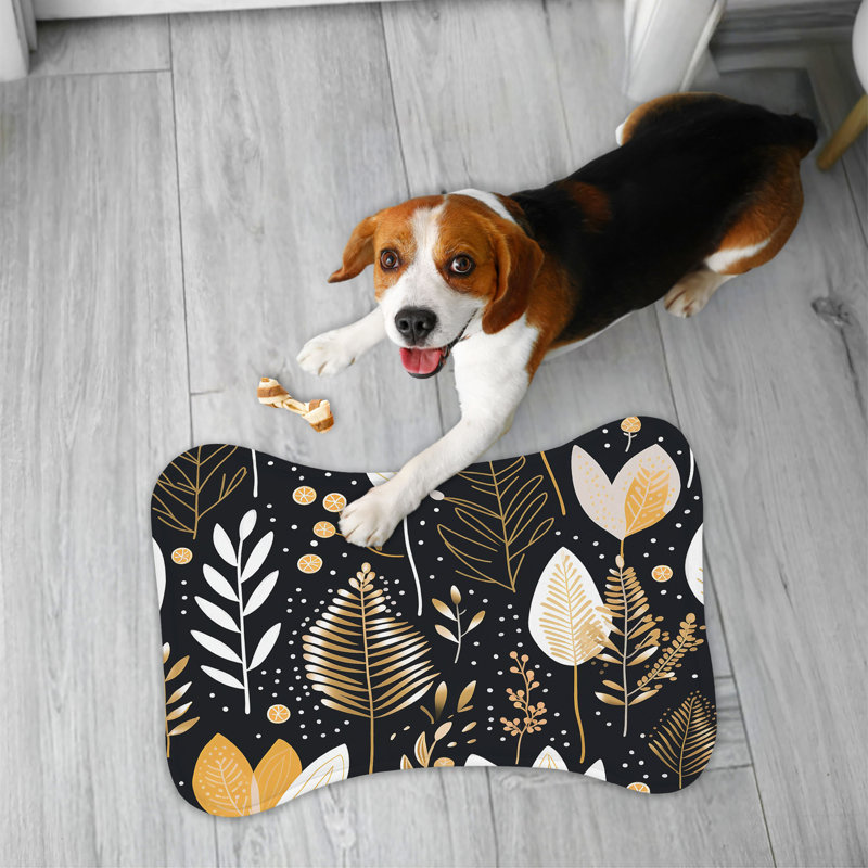Green Boho - 1 Piece Bone Shape Feeding Mat