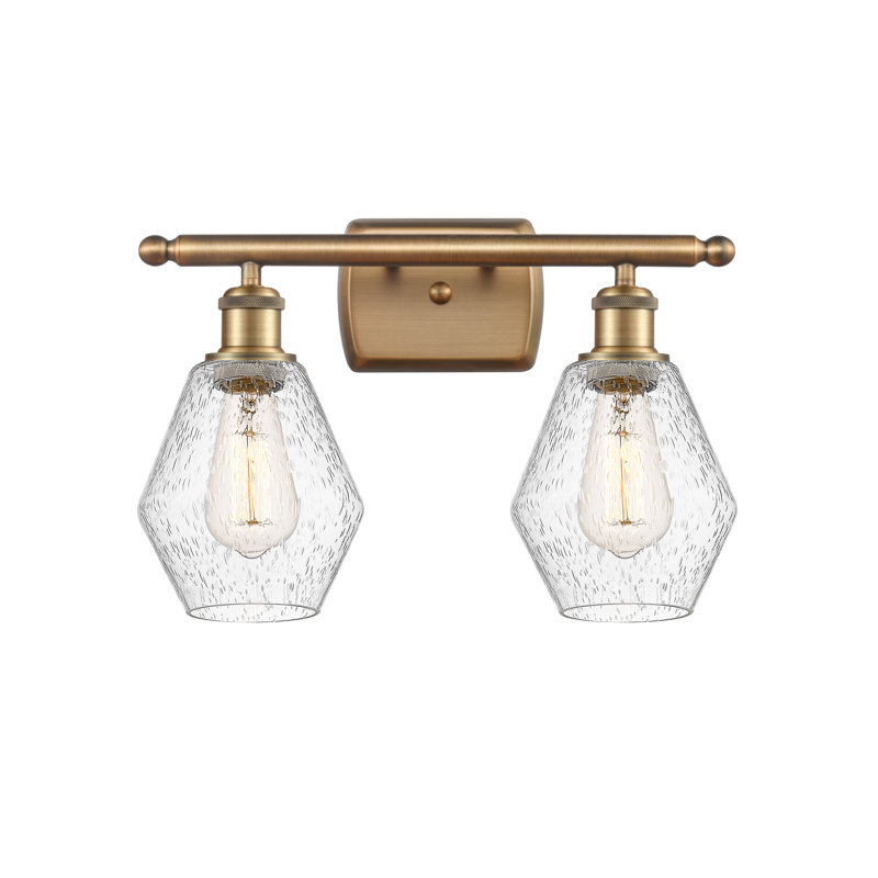 Éclairage pour meuble-lavabo à intensité variable 2 lumières Cindyrella, Grainé, Laiton brossé