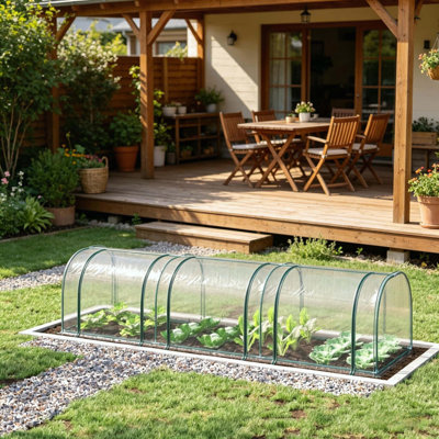 Portable Tunnel Greenhouse with Roll-Up Doors and PVC Cover