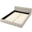 Lit plateforme grand avec toile de chenille, tête de lit et base stable, sans sommier, ressort beige avec revêtement en tissu d'ameublement-1407303293