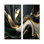 Or noir et marbre noir captivant - art abstrait sur toile, art mural abstrait noir, ensemble de 2