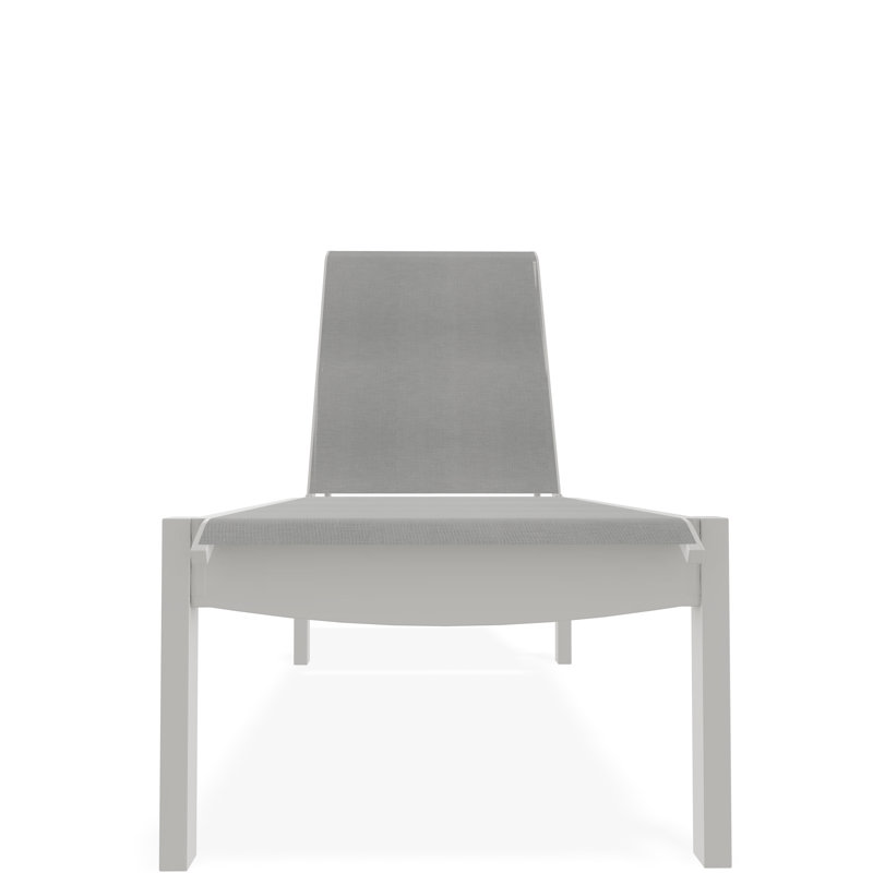 Chaise longue sans accoudoirs empilable en polymère avec accoudoirs Leeward, Neige, Alliage Sunbrella®