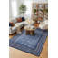 Tapis bleu marine à motif rétro tissé-1385038406