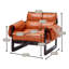 Chaise de réception contemporaine avec structure en similicuir et bois, brun-116282722
