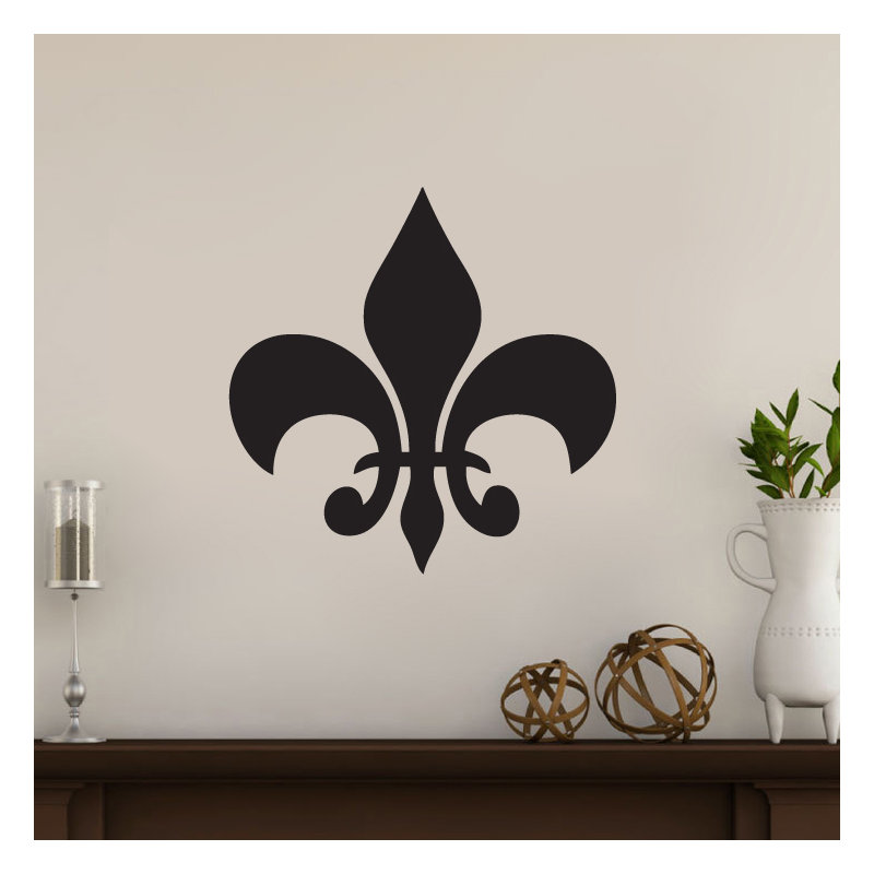 Adhésif décoratif fleur de lis, Noir