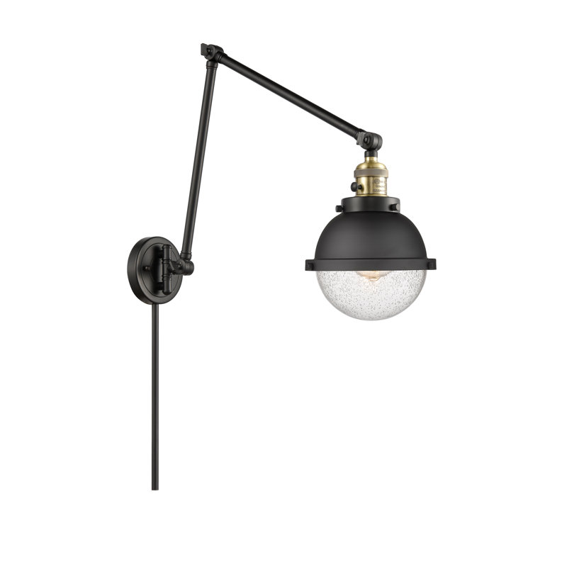Shauna Swing Arm Sconce, LED, Brushed Brass, Seedy