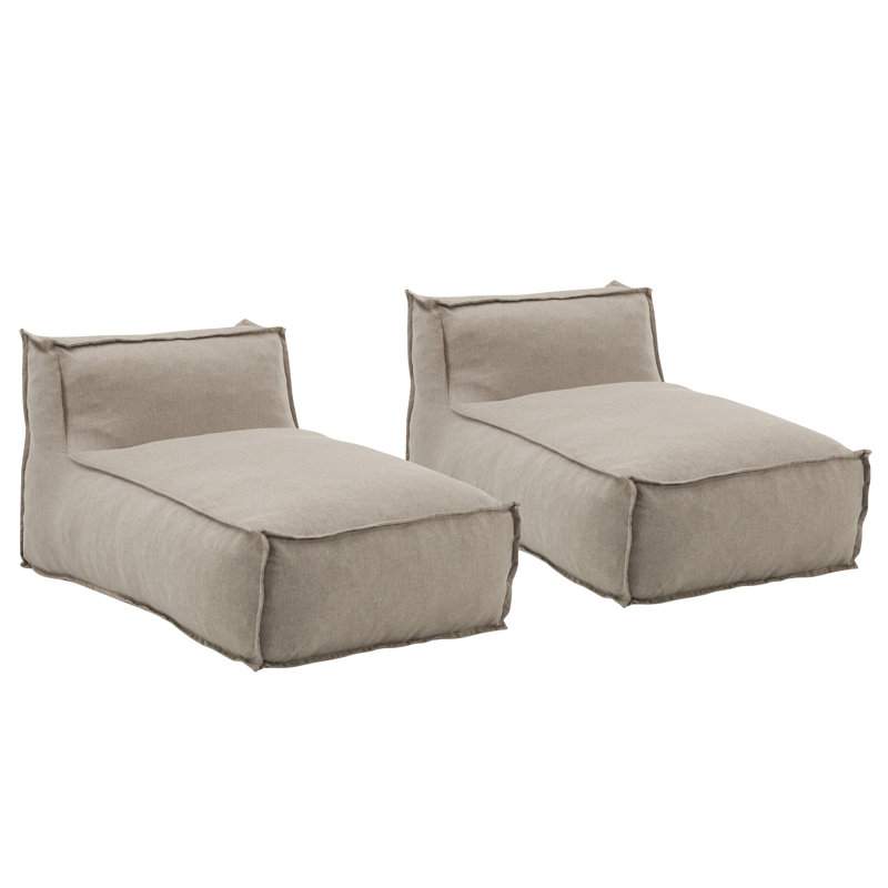 Fauteuil à billes avec housse amovible Brody, Polyester beige