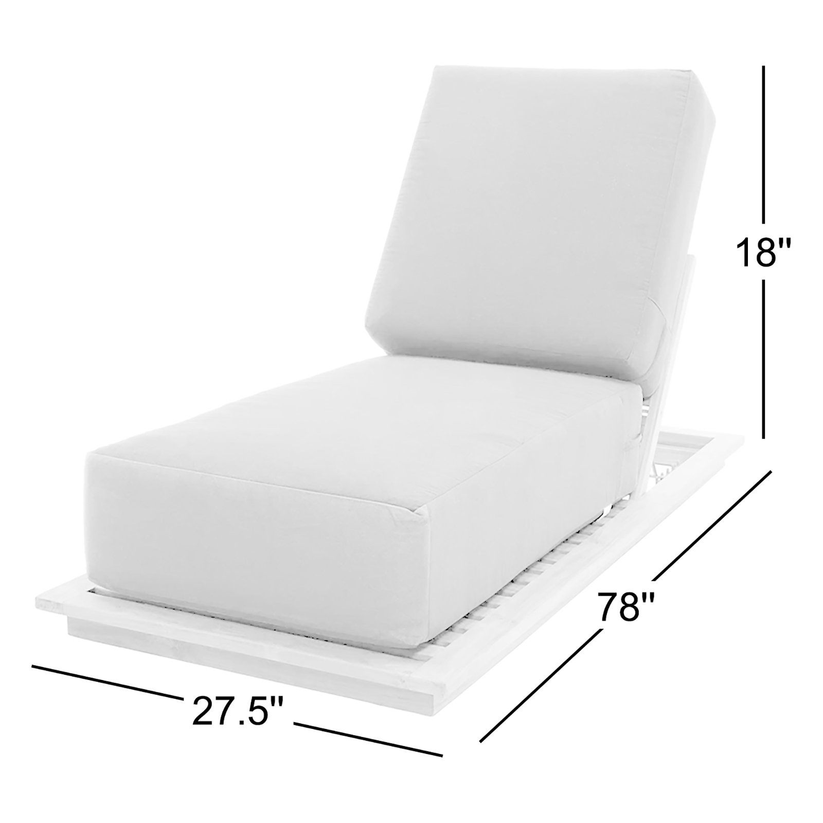 Varenna 27.5'' Outdoor Teak Chaise Lounge, Antique Beige