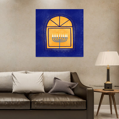 Fenêtre, menorah, art contemporain abstrait