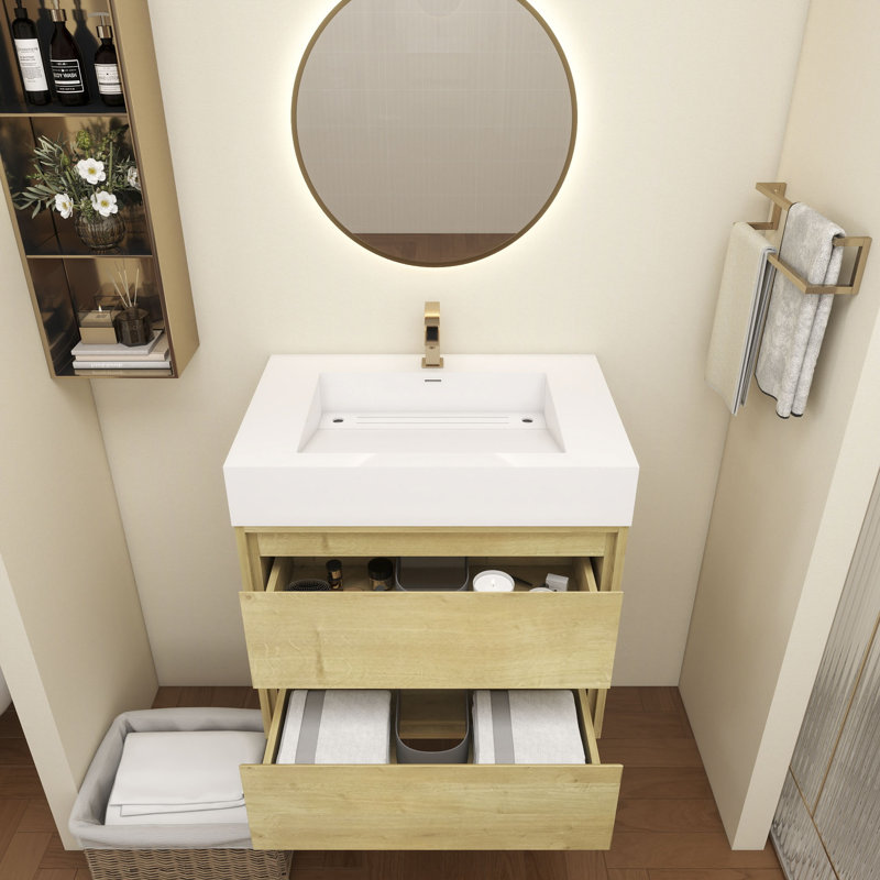 Base de meuble-lavabo Victoria seulement, Chêne clair