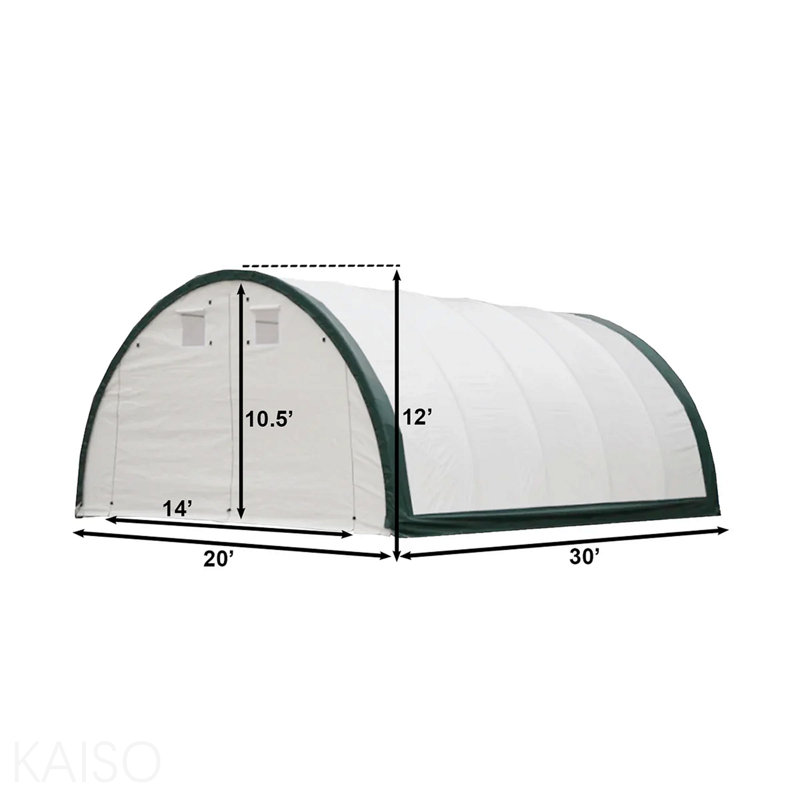 Abri de rangement à arche simple l 20 x L 30 x H 12 pi avec PE de 11 oz