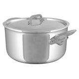 Mauviel M'Cook SB 5-Ply Stewpan With Lid,Brushed Cast Stainless Steel Handles, 6.1-Qt