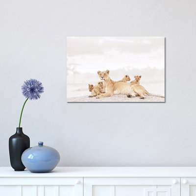 " White Lioness And Cubs " by Klaus Tiedge