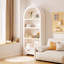 Vitrines en bois manufacturé beige