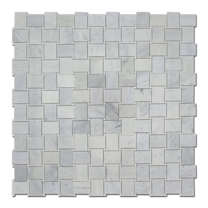 GRAND MOSAIQUE À PANIER À POIS DOLOMITE, Carrara