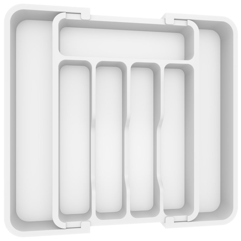 Rangement de tiroir Silverware, plateau à ustensiles extensible sans BPA pour la cuisine, couverts réglables et porte-couverts pour cuillères, couteaux, organisateurs de cuisine et rangement en plastique