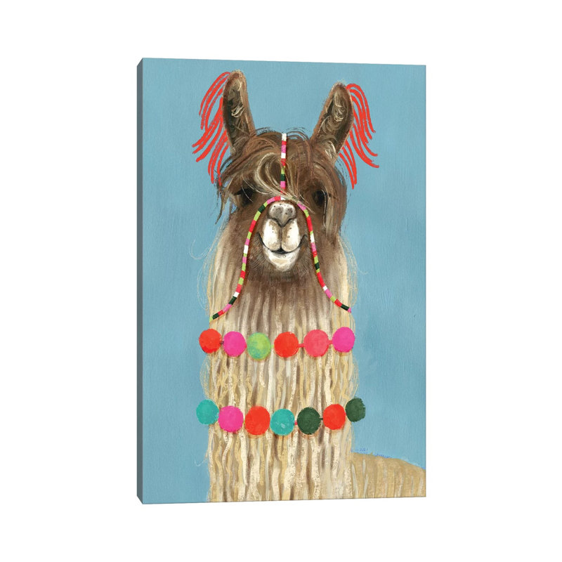 Adorned Llama IV by Victoria Borges - Wrapped Canvas Print, 20.32 cm H x 30.48 cm W