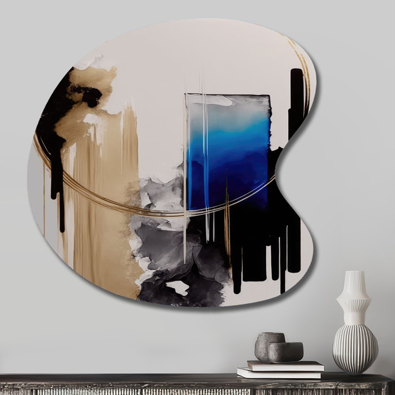 «Blue Minimalist Abstract II», reproduction d'art de sculpture murale en métal Freeform, H 27 po x l 27 po