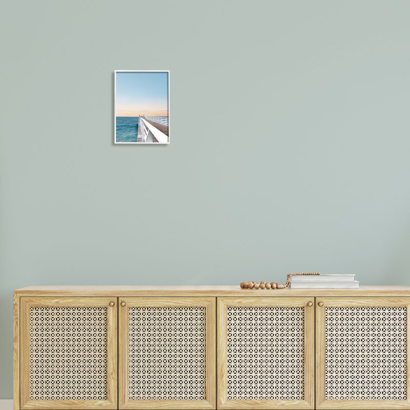 «Beautiful Boardwalk Dock Clear Sky Ocean Breeze» par Natalie Carpentieri - Peinture, H 14 po x l 11 po x P 1,5 po