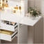 Ensemble de coiffeuse polyvalent compact avec miroir réglable et fauteuil de rangement pour espaces restreints