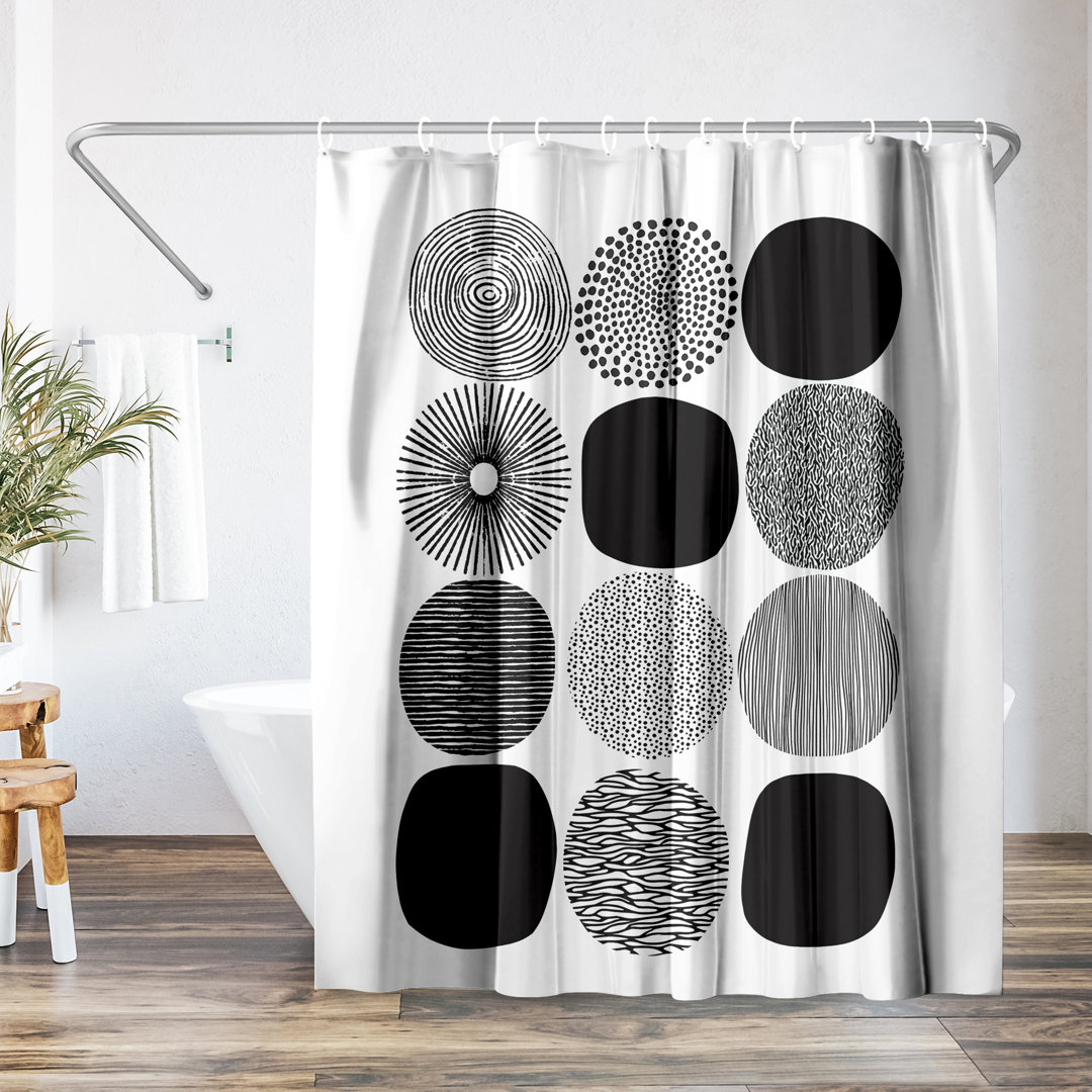 Americanflat 71x74 Shower Curtain - Abstract Shower Curtain - Pattern Circles Lisa Nohren East Urban Home