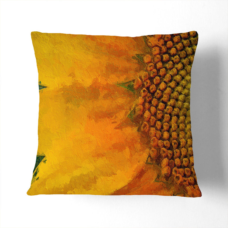 Petals of the Sunflower Cushion with Filling, 55cm H x 55cm W x 20cm D