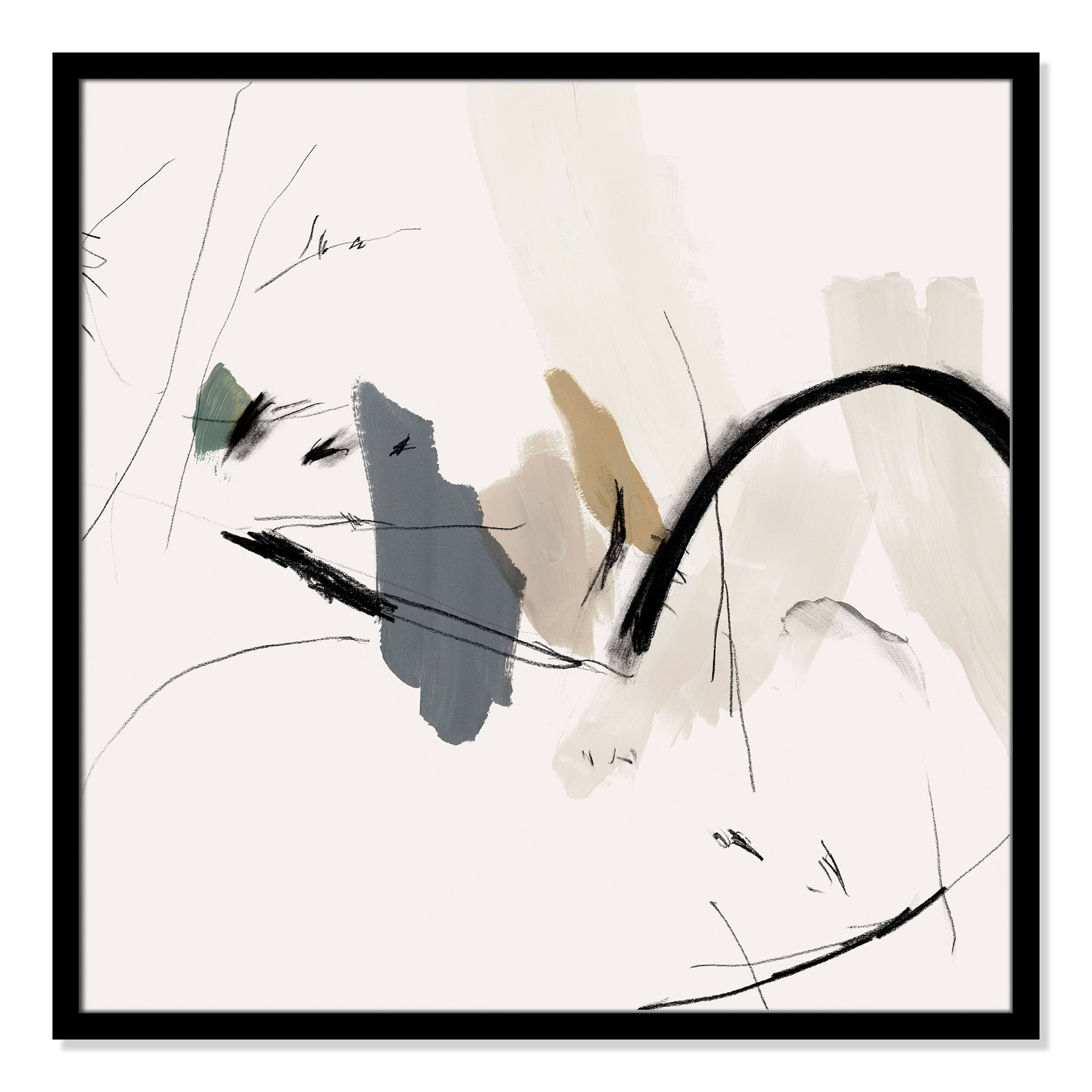 Heavenly by John Constable - Picture Frame Painting, 28.75" H x 28.75" W x 0.875" D, Gold