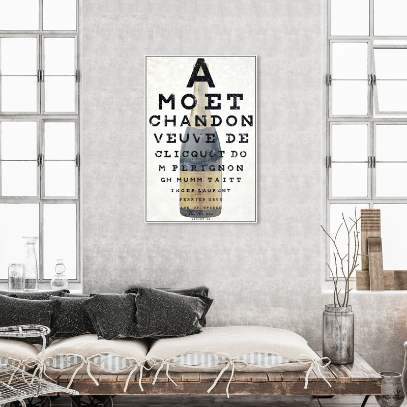 Drinks and Spirits Champagne Eye, impression sur toile, Toile avec cadre blanc, H 45 po x l 30 po