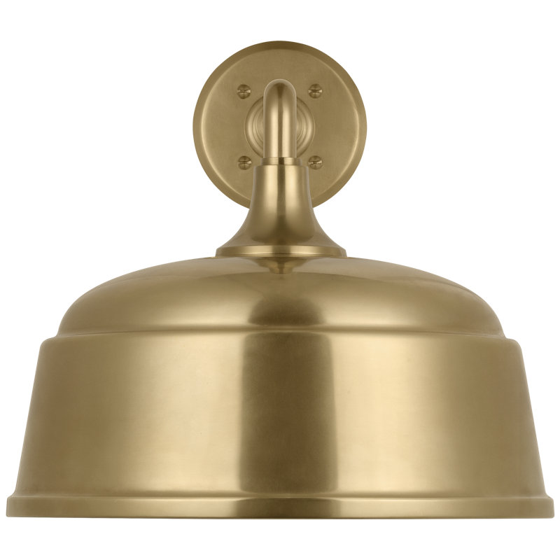 Thomas O'Brien, "Academy 17.5" Mack Barn Light in Hand-Rubbed Antique Brass with 12.5" Rockhouse Shade
