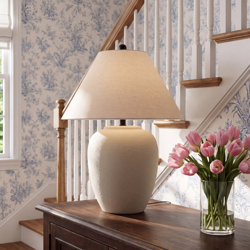 Eustacia Ceramic Table Lamp, Beige