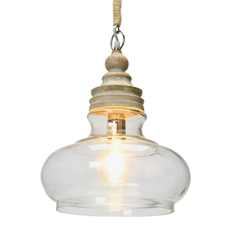 Distressed Mango Wood Ceiling Light, Bronze