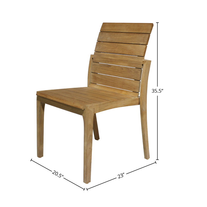Chaise d'appoint de patio en teck