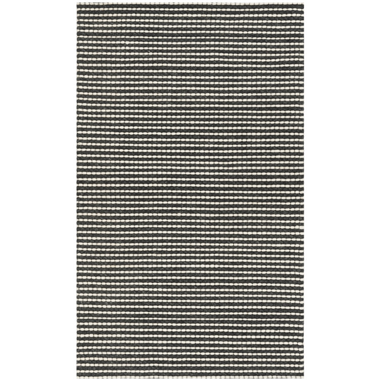 Shemena Handmade Flatweave Ivory/Black Area Rug 