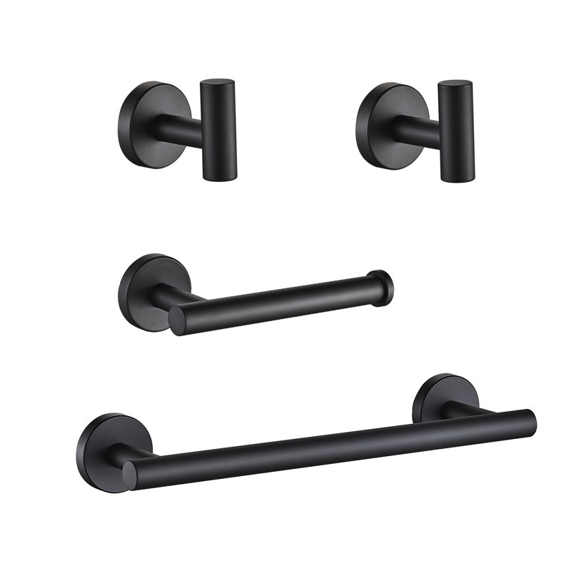 4 - Piece Bathroom Hardware Set, Black