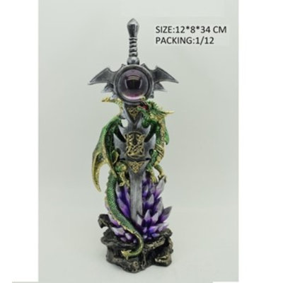 Dartington Dragon with Sword and Crystal