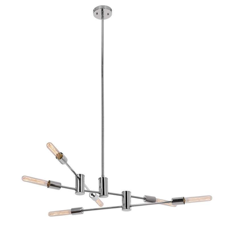 Lustre spoutnik moderne à 6 lumières Gabor, Chrome poli